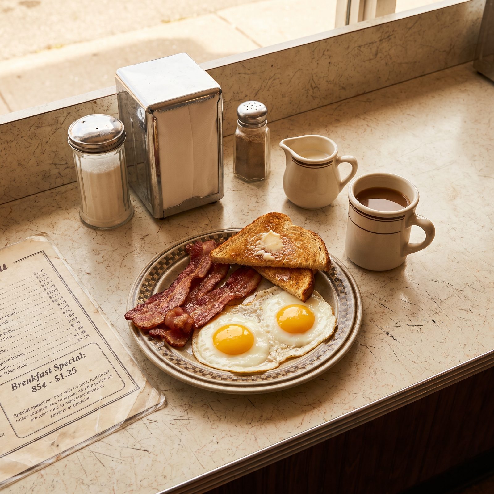 A Diner Breakfast: Around 85 Cents to $1.25