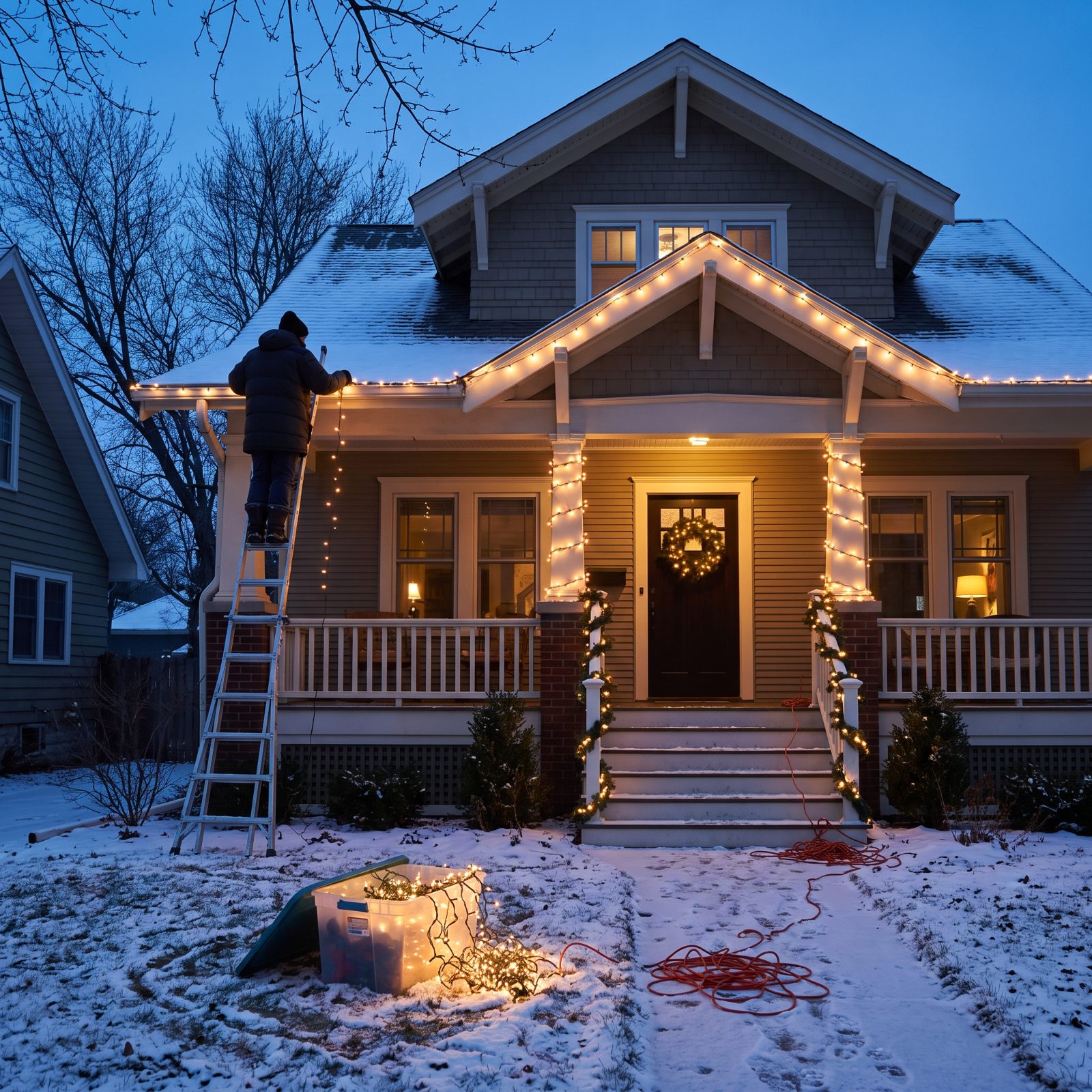 Holiday Decorators Install Residential Light Displays