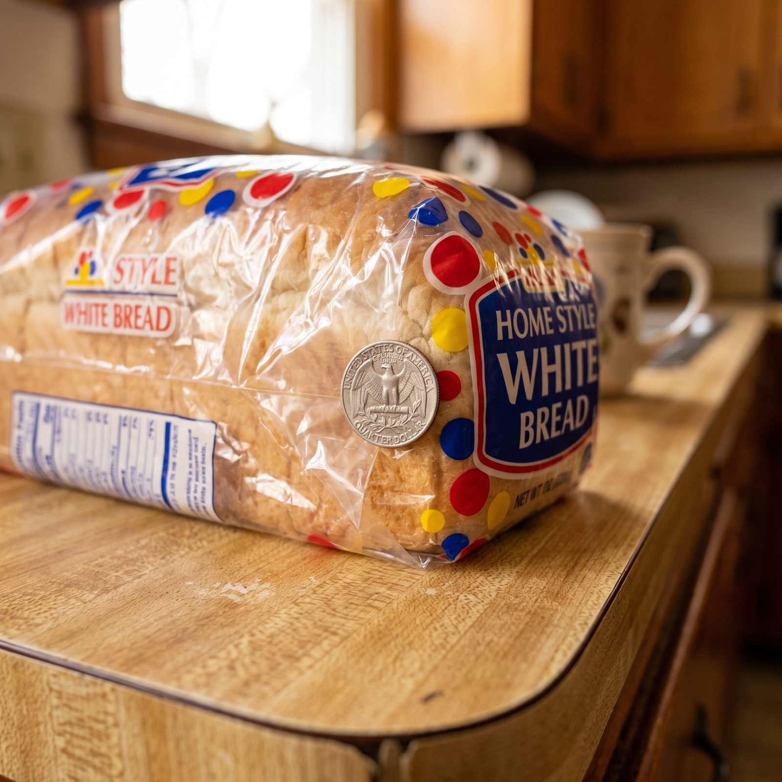 A Loaf of White Bread: Around 25 Cents