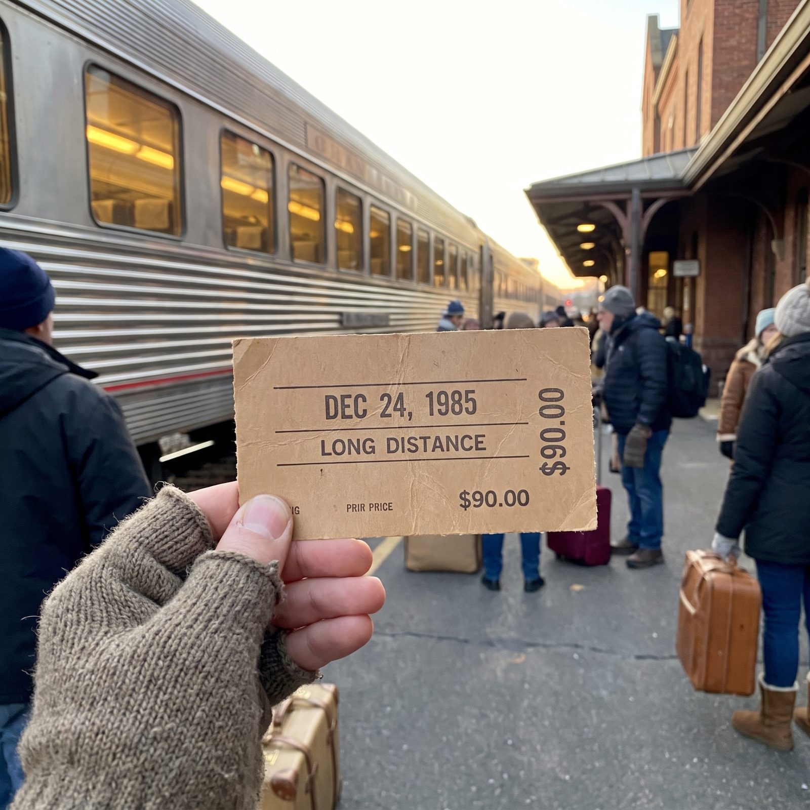 A Long-Distance Train Ticket Home for Christmas: About $90 in 1985