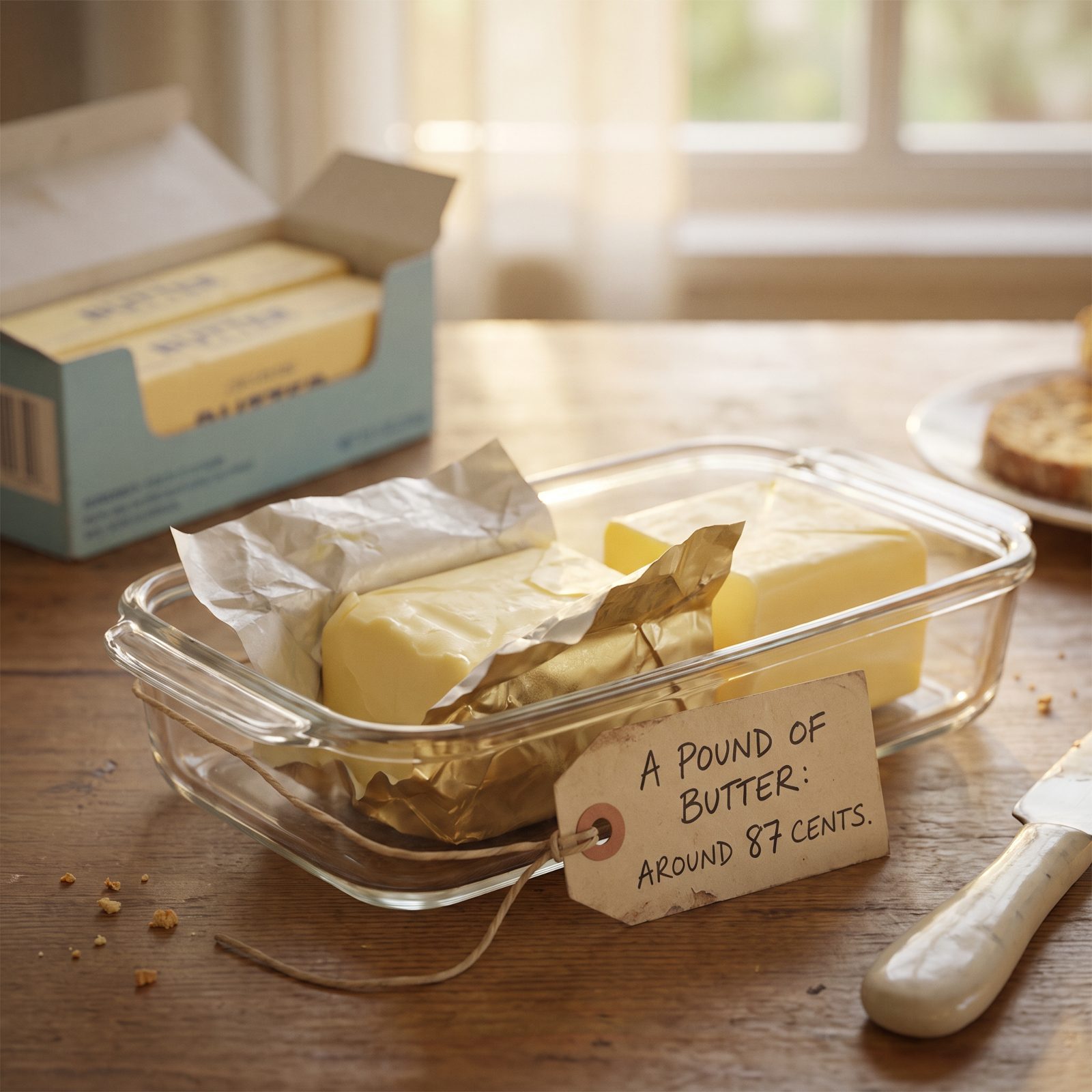 A Pound of Butter: Around 87 Cents