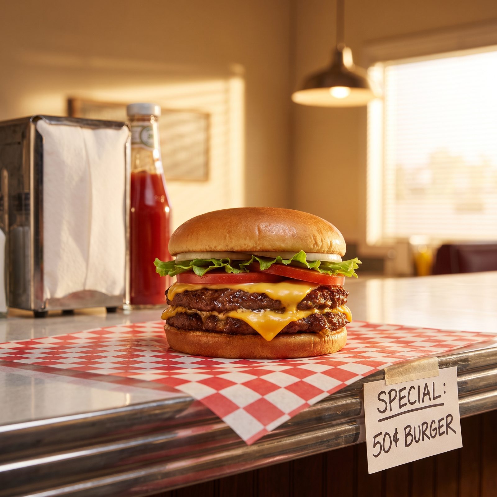 A Restaurant Hamburger: About 30 to 50 Cents