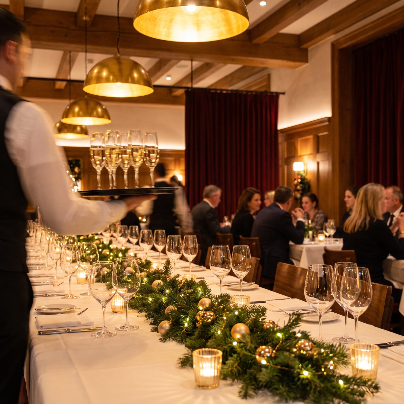 Restaurant Servers Ride the Holiday-Party Rush