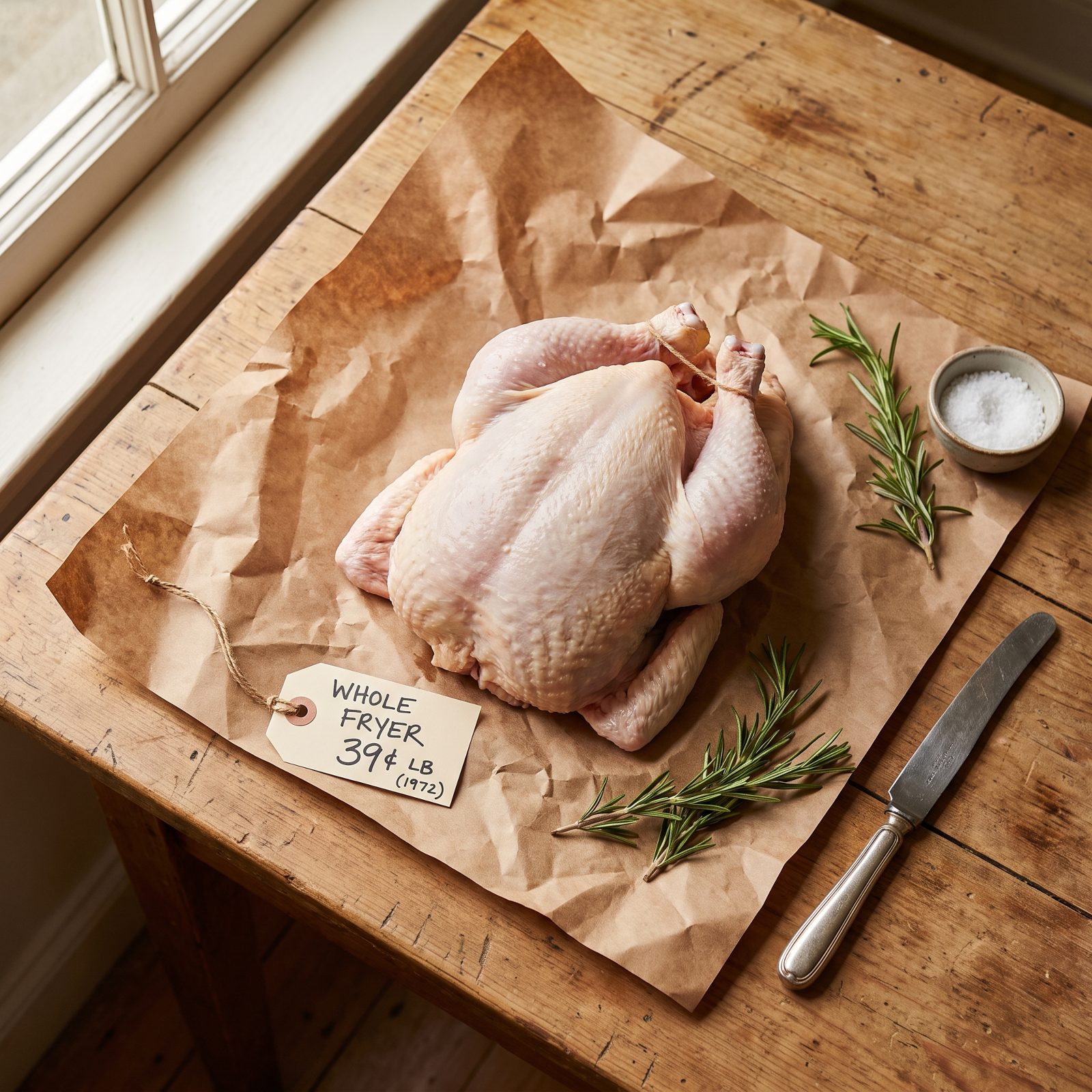 Whole Frying Chicken: About 39 Cents a Pound in 1972